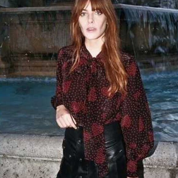 The Kooples Tops - The Kooples Heart Motif and Tie Neck Blouse